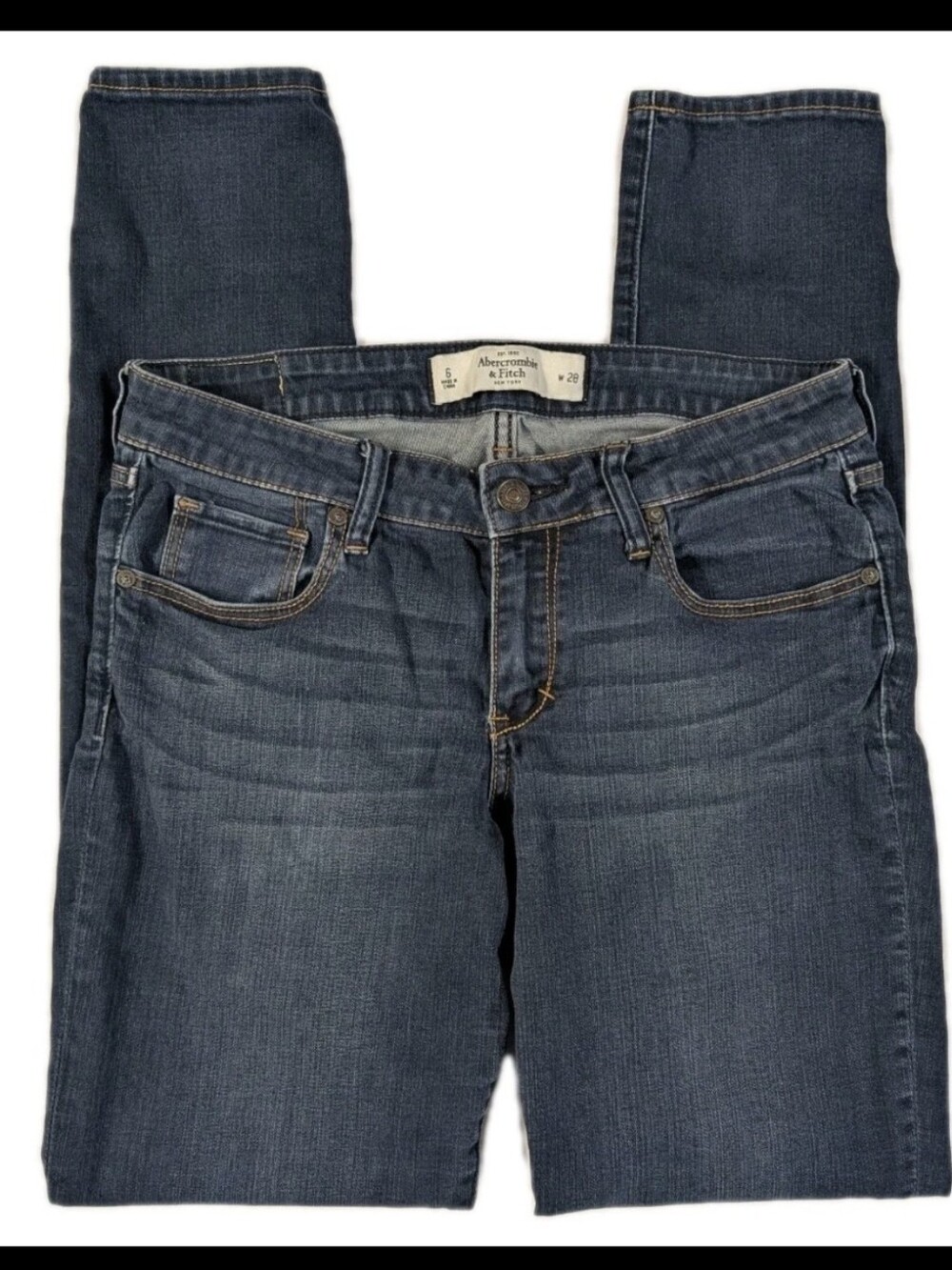 Abercrombie & Fitch Womens Jeans Size 6 W28 Dark Wash Blue Skinny Denim